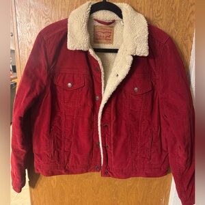 Levi's Red Corduroy Sherpa-Lined Jacket